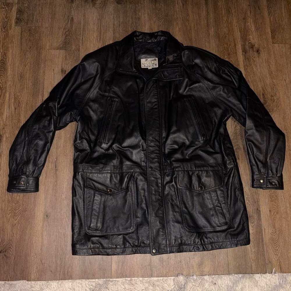 Property Vintage Men's Leather Streetwear Bomber Jacket